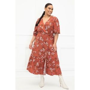 Eloquii Puff Sleeve Wrap Dress